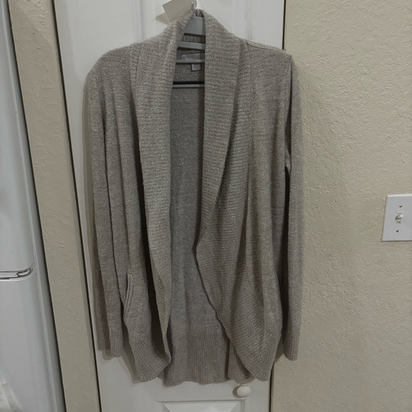 Barefoot Dreams Women’s CozyChic Lite Circle Cardi-Dove Gray - Picture 2 of 7